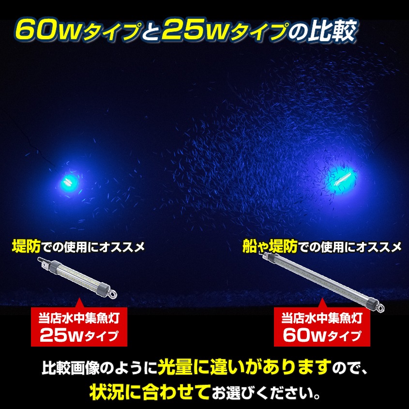 DC12v専用 水中集魚灯 60w ブルー