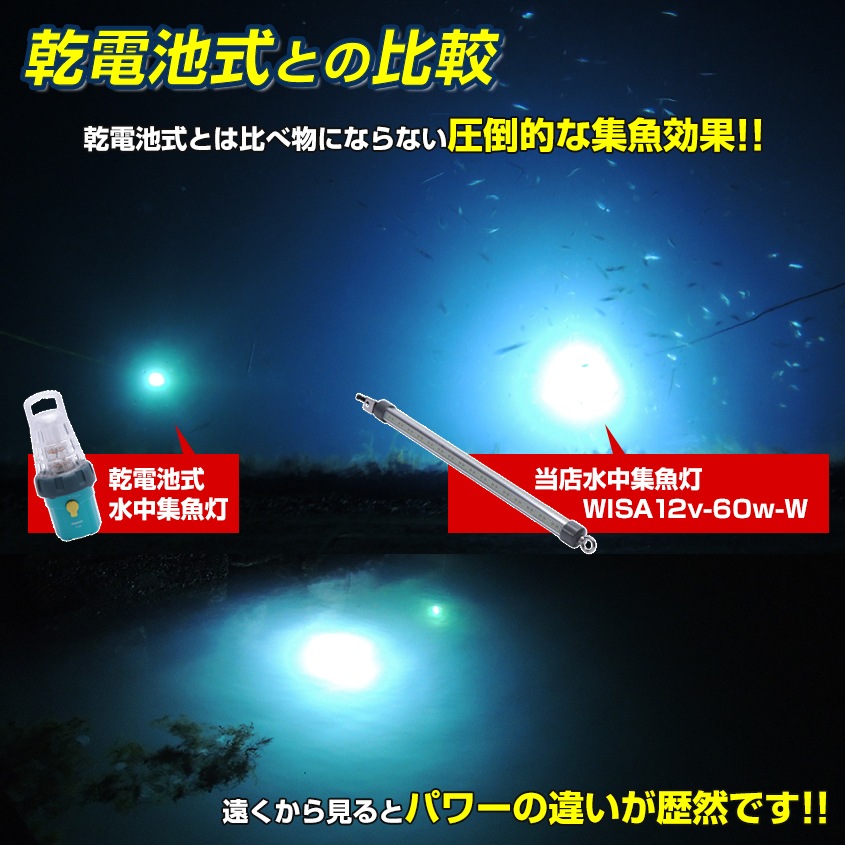 DC12v専用 水中集魚灯 60w ホワイト