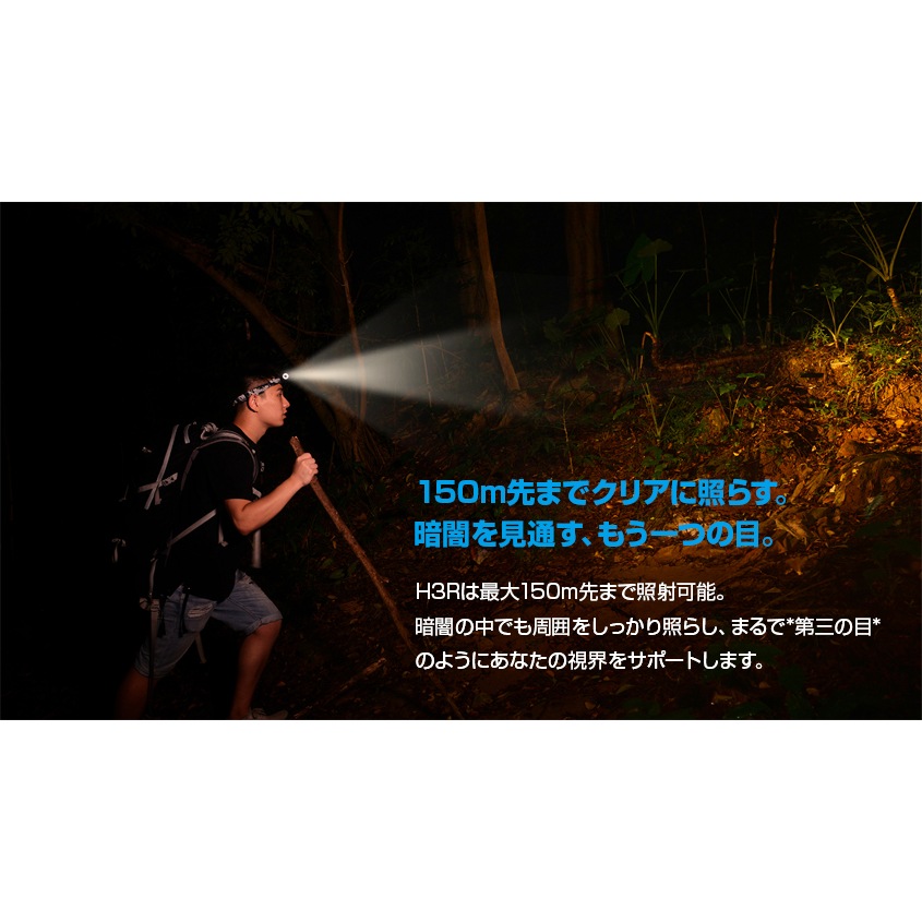 XTAR 正規代理店 H3R 充電式 ヘッドライト 18650 リチウムイオン電池 付属 マグネット式充電 懐中電灯