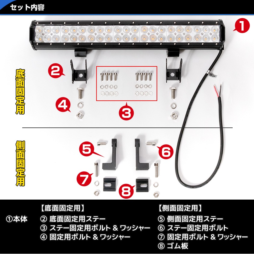 126w 集魚灯 投光器 オレンジ発光 拡散配光 DC12v/24v 対応 (ブラックボディ)