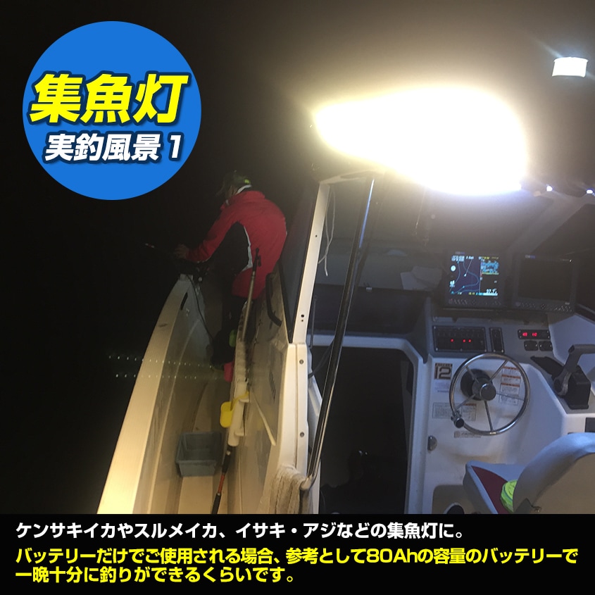 126w 集魚灯 投光器 オレンジ発光 拡散配光 DC12v/24v 対応 (ブラックボディ)