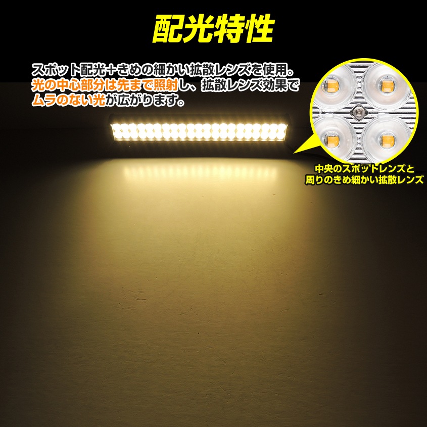 126w 集魚灯 投光器 オレンジ発光 拡散配光 DC12v/24v 対応 (ブラックボディ)