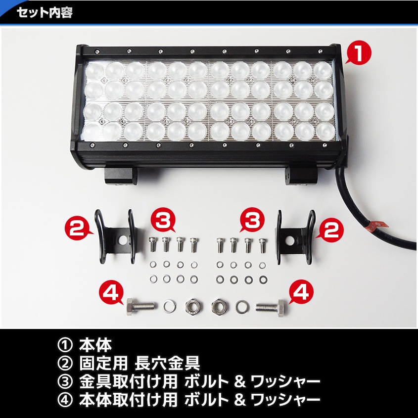 144w 集魚灯 投光器 ブルー発光 拡散配光 DC12v/24v 対応 (ブラックボディ)