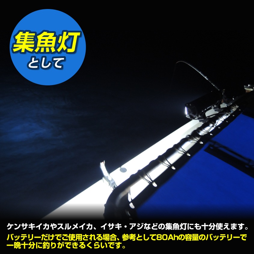 【アウトレット】 90w デッキライト 投光器 ホワイト発光 スポット配光 DC12v/24v 対応 (ブラックボディ)