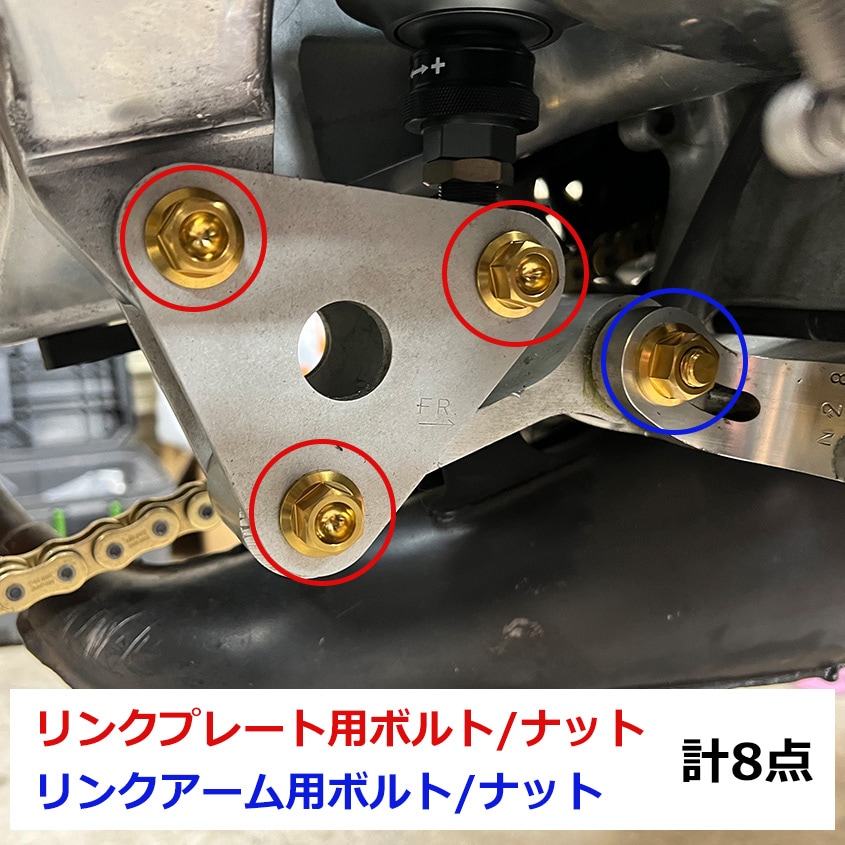 HONDA NSR250R専用 チタンボルトセット ゴールド リアサス リンク