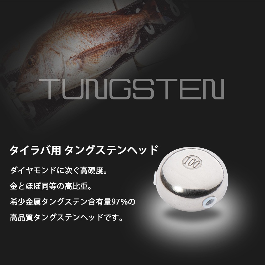 100g タイラバ用 タングステンヘッド 【保護チューブ付き】
