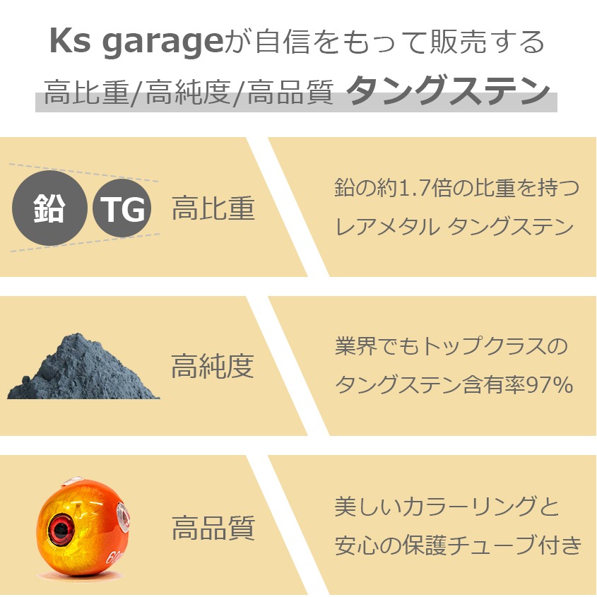 100g/120g/160g オレンジゴールド 3種セット タイラバ用 タングステンヘッド 【保護チューブ付き】