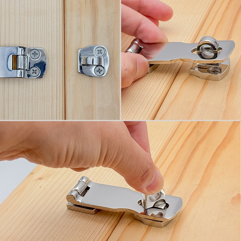 78mm バーラッチ 3mm厚 南京錠 掛金 (マリングレードステンレス SUS316製)