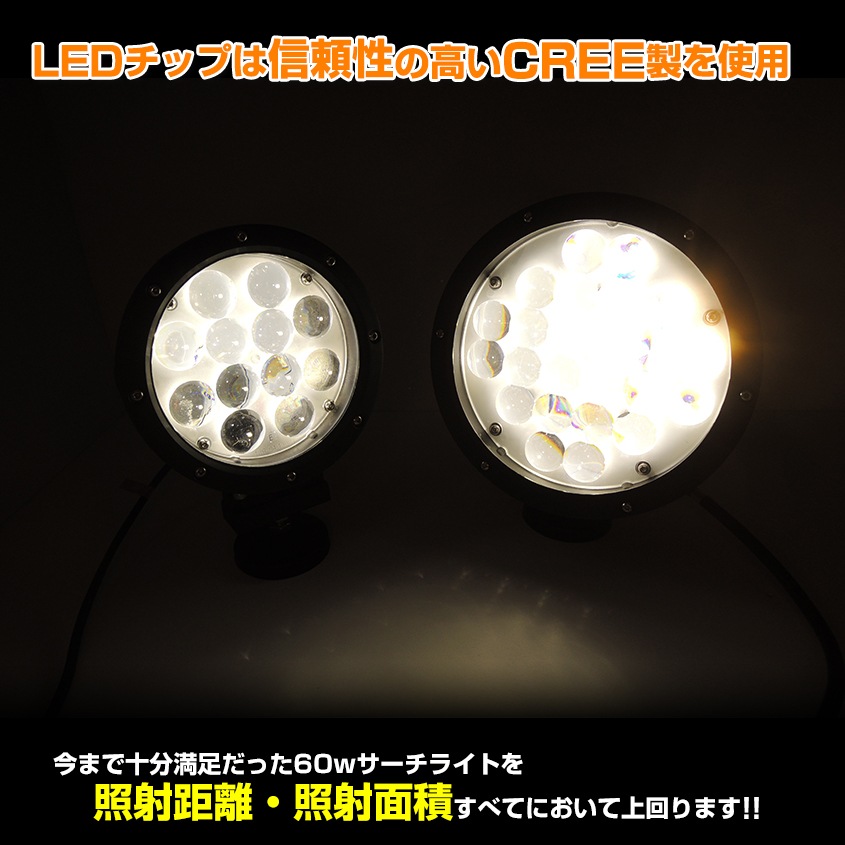 LEDサーチライト 120w 4000k 電球色 スポット配光 DC12v/24v