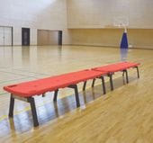 レスキューベンチ ベンチ＋担架 座面取り外し式 テラモト ブルー・オレンジ（お客様組立て）|レスキューベンチ|備品