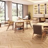 サンゲツ 発泡複層ビニル床シート 木目調 2色 NU-24371〜NU-24372 S FLOOR 2025-2027 施設用 ナーシングフロア フレンチヘリボーン（購入単位：本） 1本(1巻)最大9