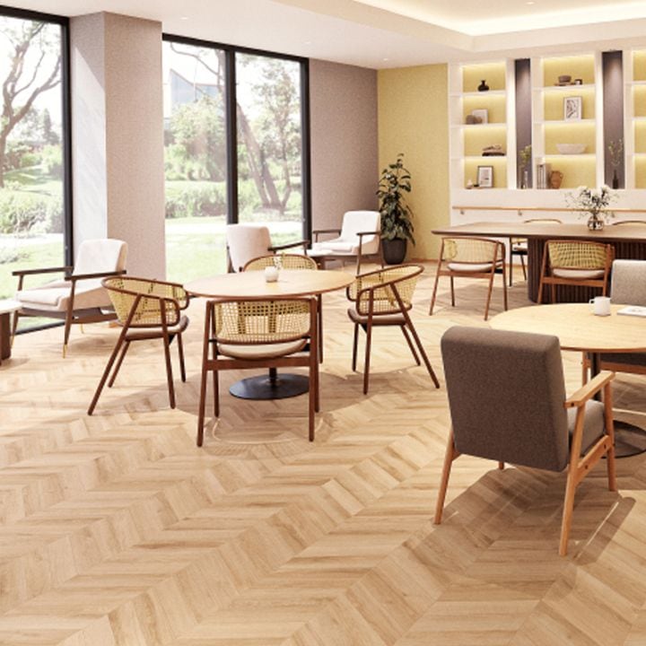 サンゲツ 発泡複層ビニル床シート 木目調 2色 NU-24371～NU-24372 S FLOOR 2025-2027 施設用 ナーシングフロア フレンチヘリボーン（購入単位：本） 1本(1巻)最大9m