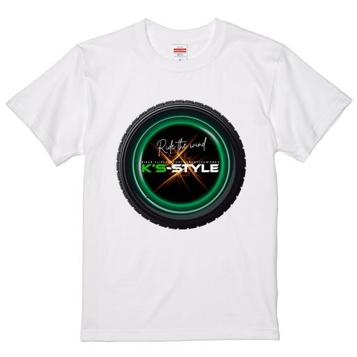 K's-STYLEオリジナル ホワイトTシャツ(Ride the wind)
