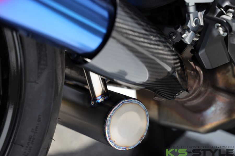 H2 SXシリーズ SP忠男 POWERBOX メガホンマフラー（チタンブルー) JMCA