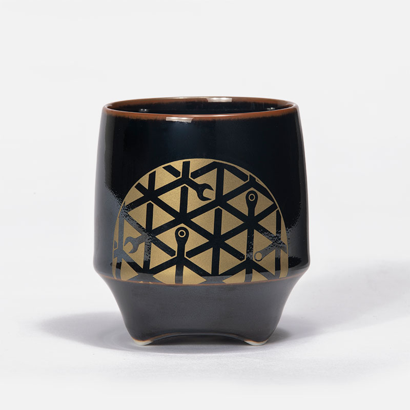 (511.Z212)*陶芸 酒器 盃 ぐい呑 茶道具 水次 香酒盃（こうしゅはい） 工具柄亀甲紋&片口セット | すべての