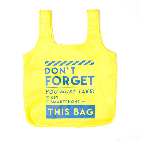 パッカブルエコバッグ DON'T FORGET<イエロー>