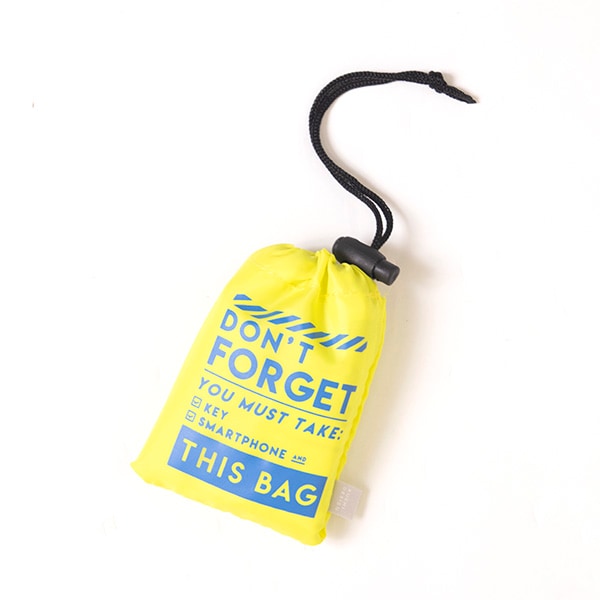パッカブルエコバッグ DON'T FORGET<イエロー>