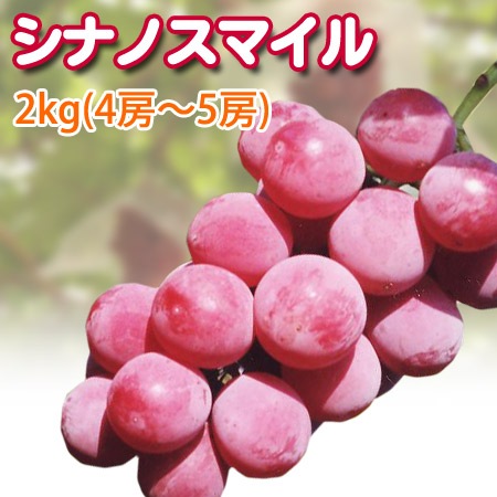 シナノスマイル 特秀 2kg4-6房 味濃厚甘くて食べやすい 希少ぶどう