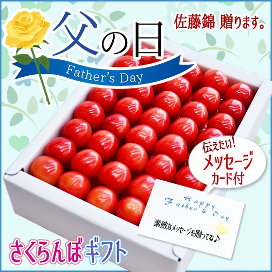 父の日ギフト 佐藤錦を送りませんか？ 佐藤錦手詰め500g カード付