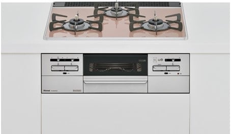 【リンナイ】ビルトインガスコンロ　Mytone　マイトーン　サクラグレージュ×シルバー　幅60cm　左右強火力　ココットプレート付属　RS31W35P43DGAVW　(商品のみ　工事オプションあり)