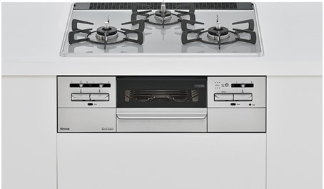 【リンナイ】ビルトインガスコンロ　Mytone　マイトーン　ミストグレー×シルバー　幅60cm　左右強火力　RS31W35P49DVW　(商品のみ　工事オプションあり)