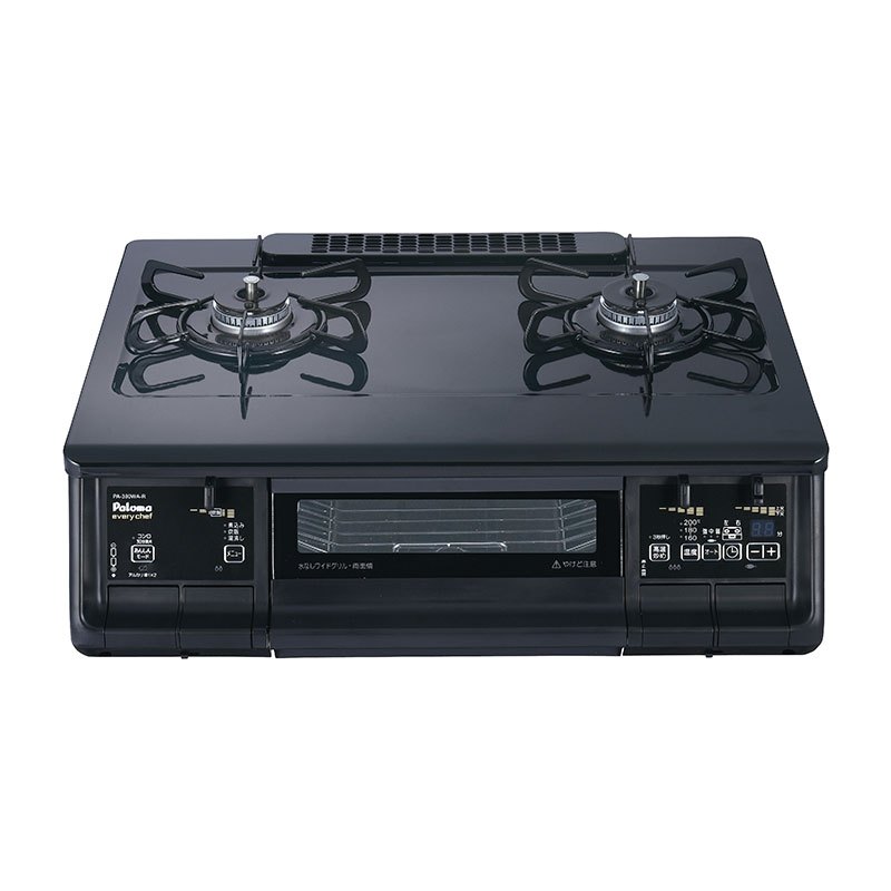 【パロマ】ガステーブルコンロ　everychef/エブリシェフ　ブラックプラチナ　[ 幅59㎝/ 強火力：右 ]　PA-380WA-R （商品のみ/工事オプションあり）