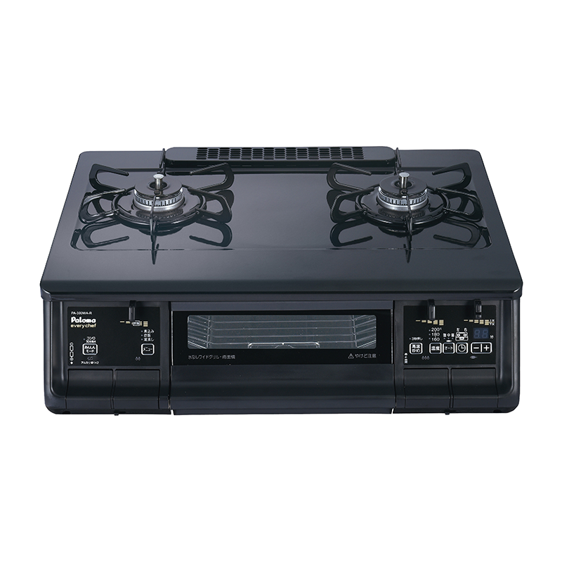 【パロマ】ガステーブルコンロ　everychef/エブリシェフ　ブラックプラチナ　[ 幅59㎝/ 強火力：右 ]　PA-380WA-R （商品のみ/工事オプションあり）