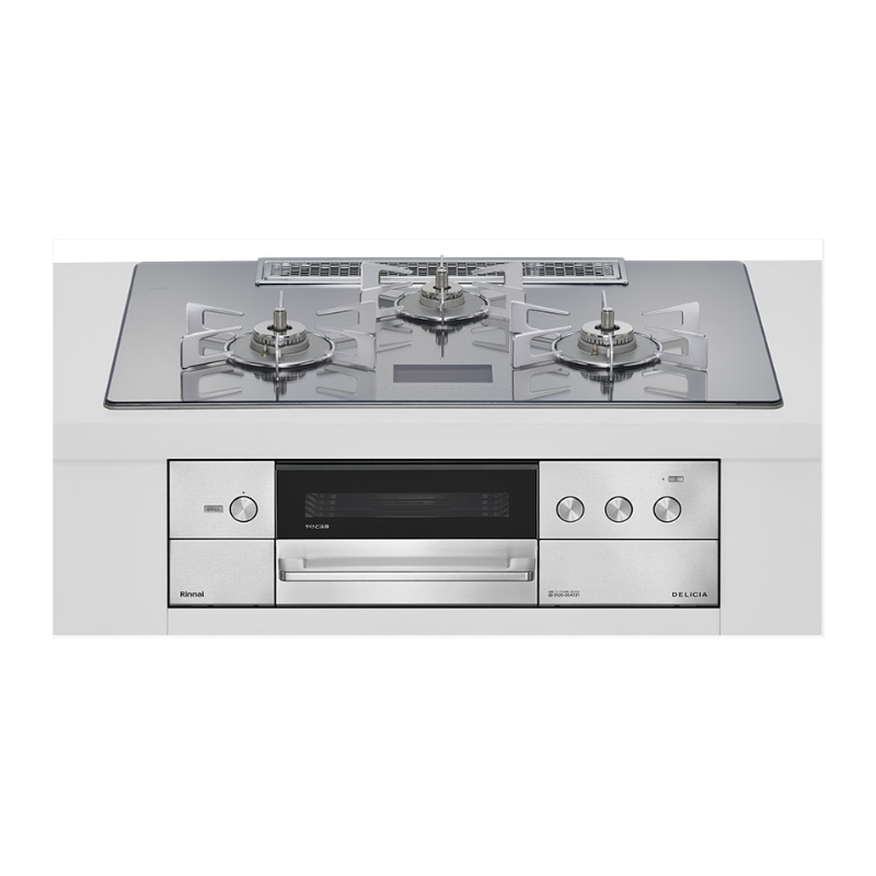 【リンナイ】デリシア　DELICIA　ビルトインガスコンロ　幅75cm　RHS72W38M　AC100Ｖ電源　レンジフード連動　ココット付属(VCSTW　VNSTW　VCBW　VNBW)　オーブン接続なし　(商品のみ　工事オプションあり)