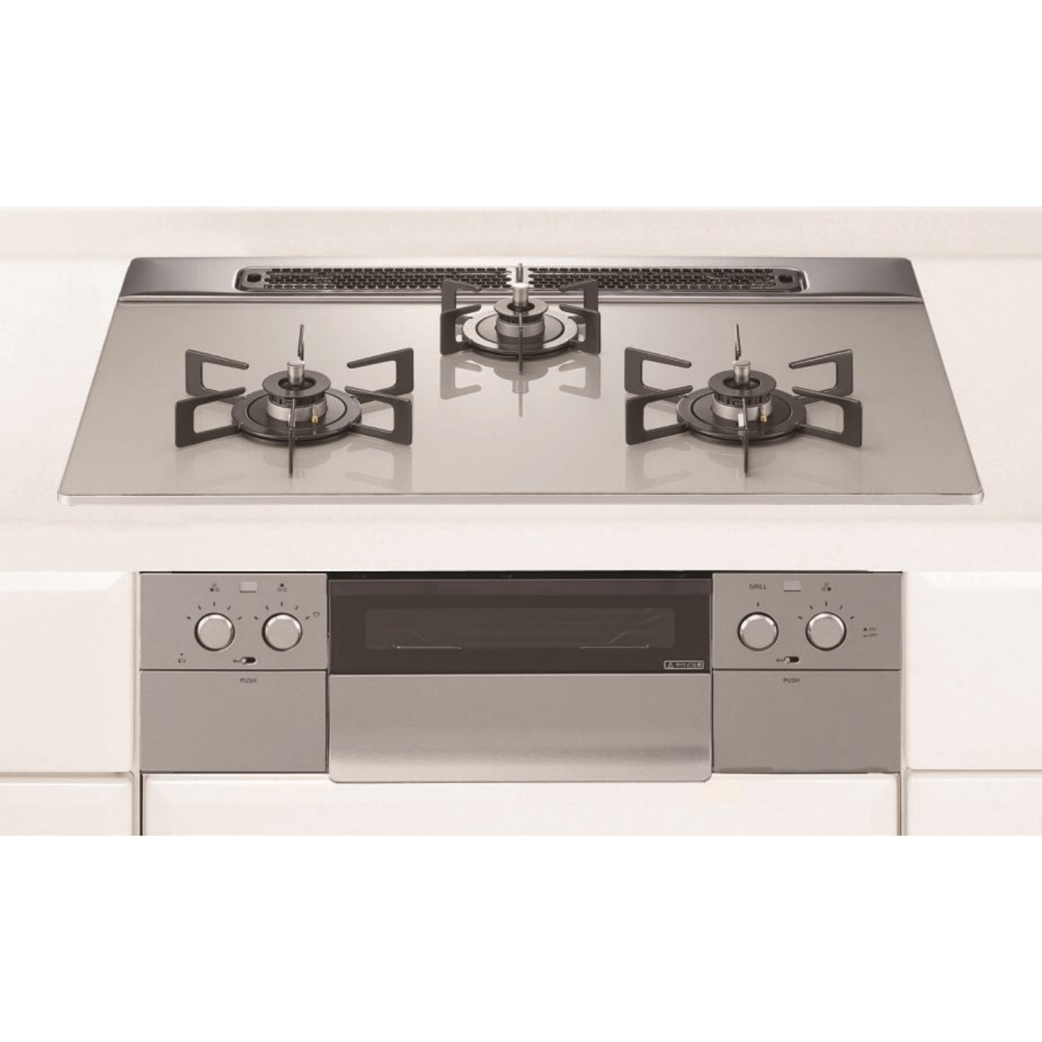 【ノーリツ】ビルトインコンロ　Nest/ネスト　レンジフード連動　ムーンシルバー×シルキーステンレス　[幅60cm]　（商品のみ／工事オプションあり）