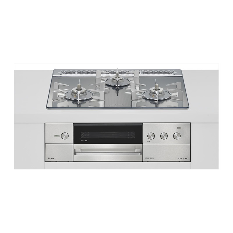 【リンナイ】デリシア　DELICIA　ビルトインガスコンロ　幅60cm　RHS31W38M　3Ｖ乾電池　レンジフード連動　ココット付属(RCSTW　RNSTW　RCBW　RNBW)　オーブン接続あり　操作部液晶付き　(商品のみ　工事オプションあり) 