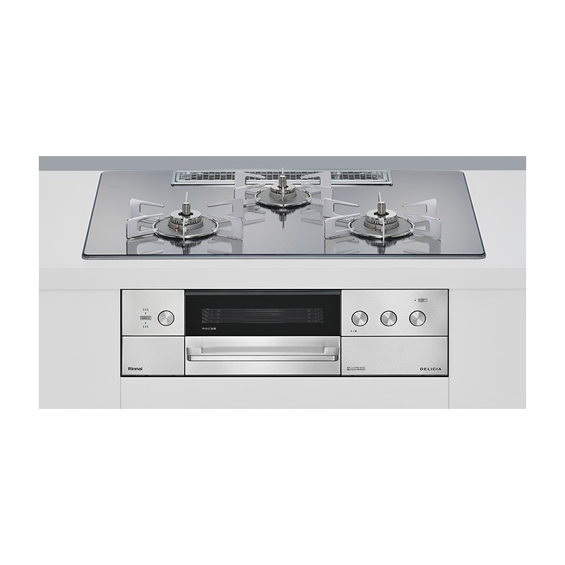 【リンナイ】デリシア　DELICIA　ビルトインガスコンロ　幅75cm　RHS72W39M　3Ｖ乾電池　レンジフード連動　ココット付属(RCSTW)　オーブン接続なし　操作部シンプル　(商品のみ　工事オプションあり) 