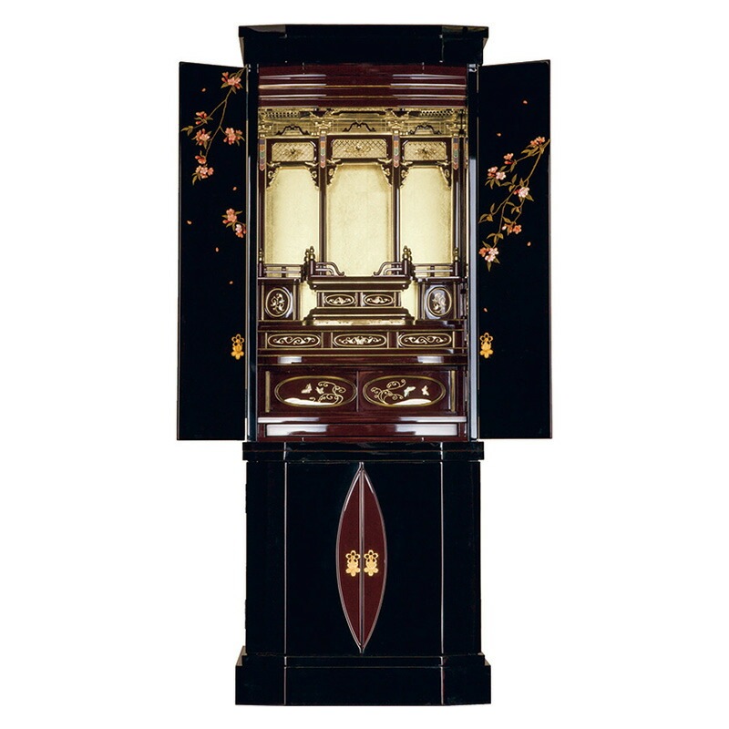 国産仏壇 モダン仏壇 「阿座上」 黒塗 受注生産品 16×46号 （v11-150-1-2）/家具調仏壇 モダン仏壇 床置き 仏壇台付き リビング 仏壇 上下セット モダン 送料無料|床置き仏壇|仏壇