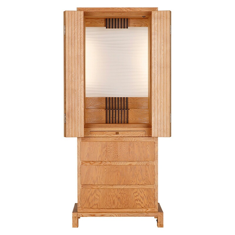 国産仏壇 モダン仏壇 「シメオンス」 屋久杉 オイル仕上 16×43号 （v11-044-6-2）/家具調仏壇 モダン仏壇 床置き 仏壇台付き リビング 仏壇 上下セット モダン 送料無料|床置き仏壇