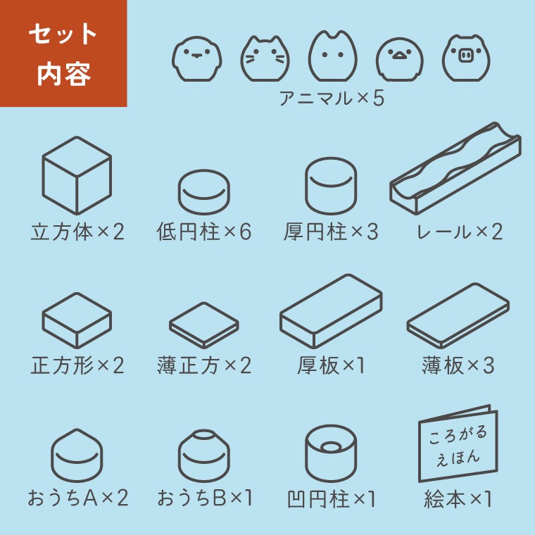 コロガルアニマルつみきL｜隈本コマ公式オンラインショップ