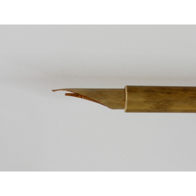 葦ペン緑川（極太字）【ペン工房 葦村】-6092-☆民芸品・工芸品