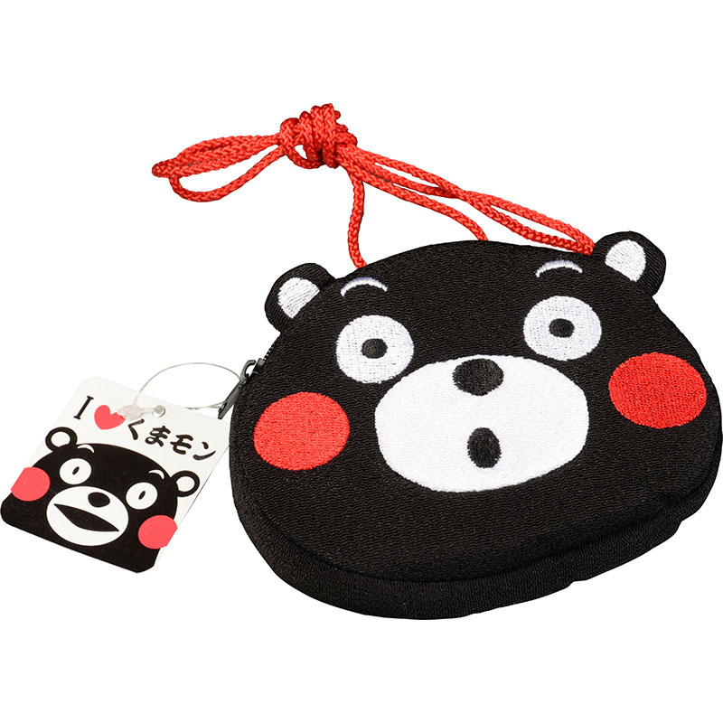 くまもん　 火曜日発送予定　木曜日午前中着指定 ちりめんヒモ付ポーチ【トライスト】-6133-くまモングッズ