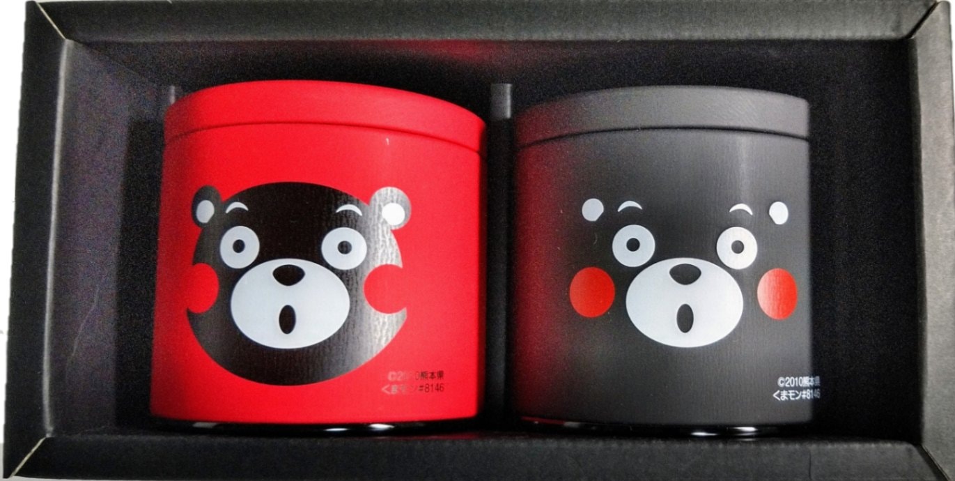くまモン缶入り深蒸し茶ティーバッグ、甘熟紅茶ティーバッグ2缶セット
