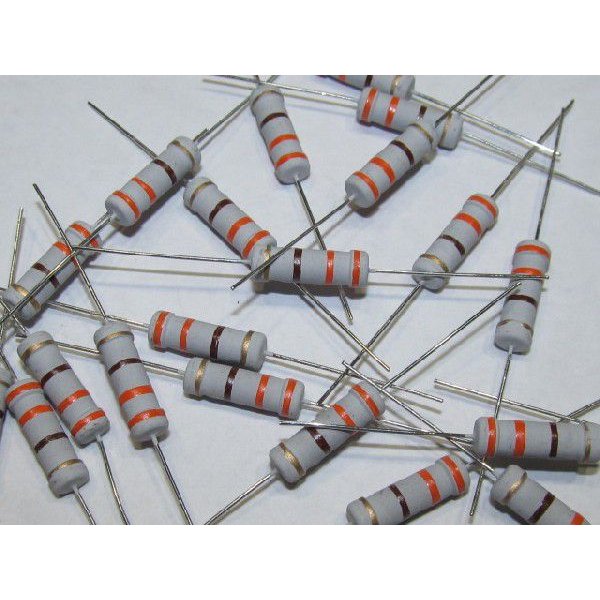 1.0MΩ 2W 酸化金属皮膜抵抗 ±5% 10本