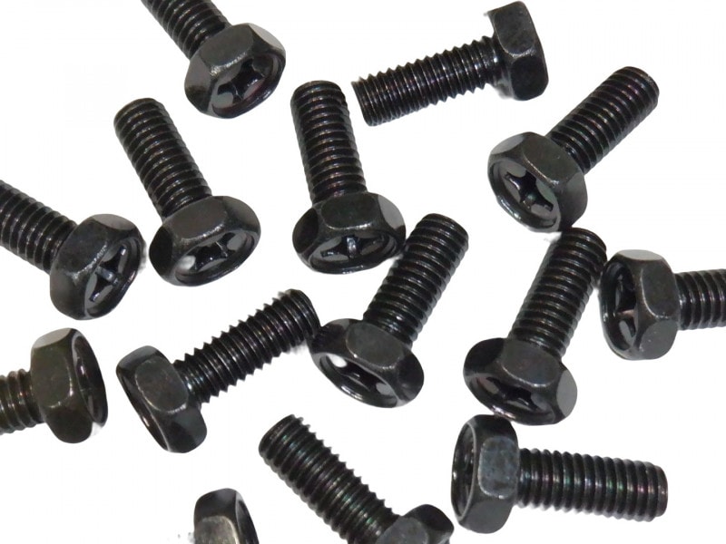 アプセットボルト M6×15mm 10個 黒色クロメートメッキ