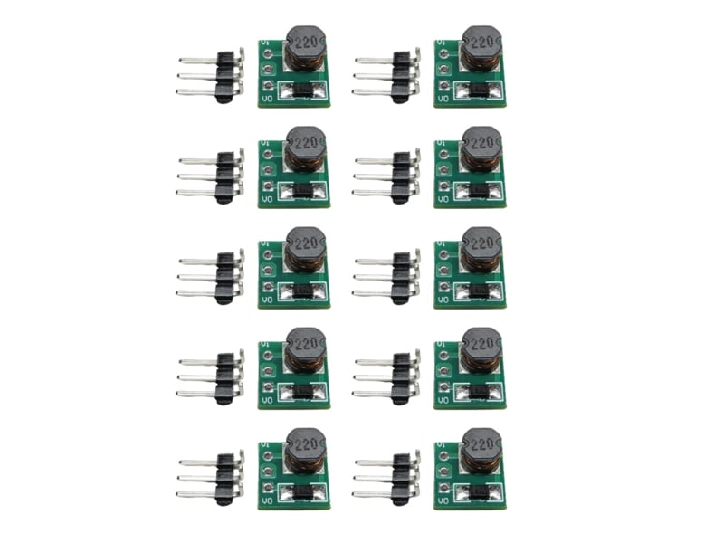 入力 DC0.9V-5V 出力5V 10個 DC-DCステップアップパワーモジュール ピンヘッダ付き