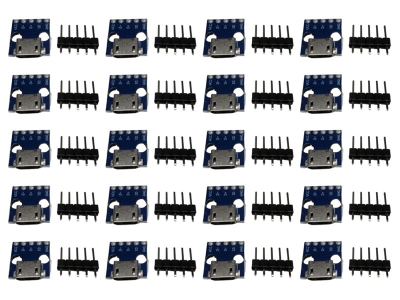 マイクロUSB-DIP 20個 電源変換アダプタ 5pin 2.54mm メス コネクタ Type-b