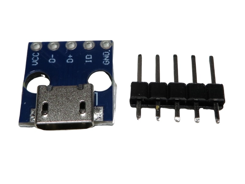 マイクロUSB-DIP 1個 電源変換アダプタ 5pin 2.54mm メス コネクタ Type-b