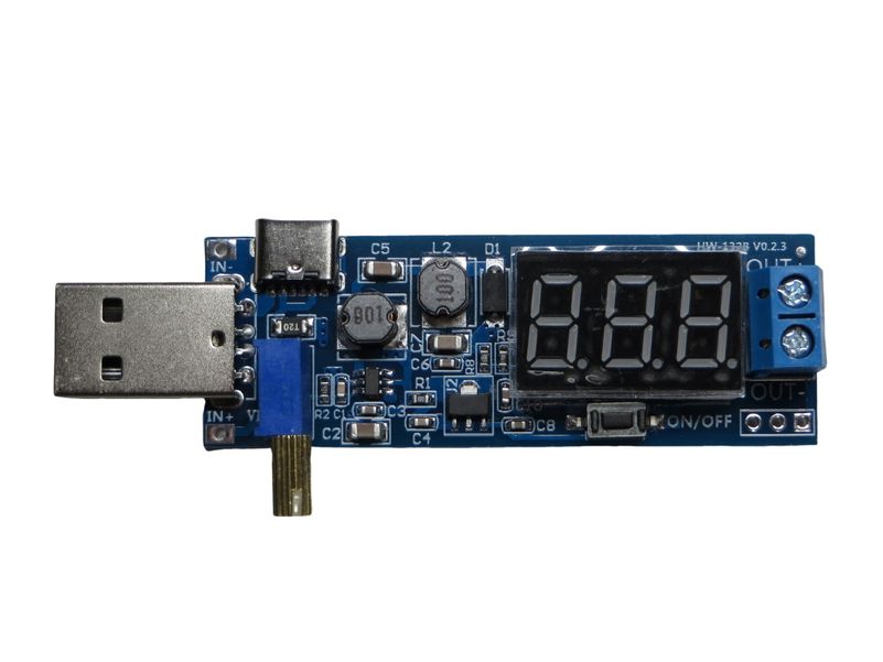 USBパワーモジュール 1個 入力 DC5V 出力 DC1.2V-24V DC-DC 昇圧降圧コンバータ 電圧レギュレータ USB Type-C入力対応