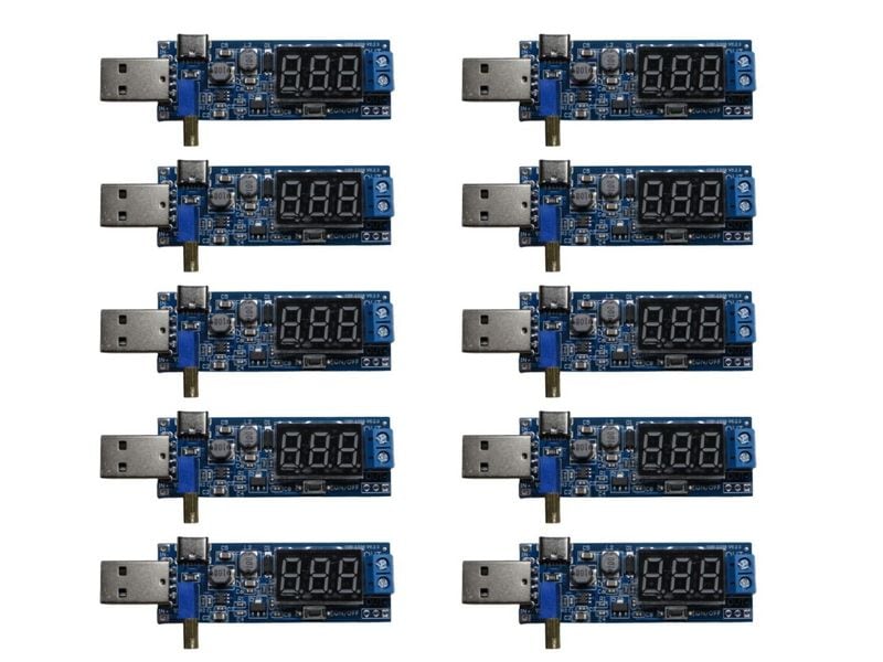 USBパワーモジュール 10個 入力 DC5V 出力 DC1.2V-24V DC-DC 昇圧降圧コンバータ 電圧レギュレータ USB Type-C入力対応