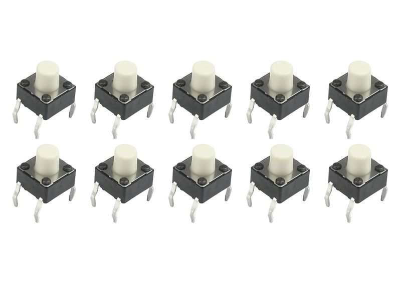 タクトスイッチ 100個 白 6×6×4.3mm 4ピン ブレッドボード対応
