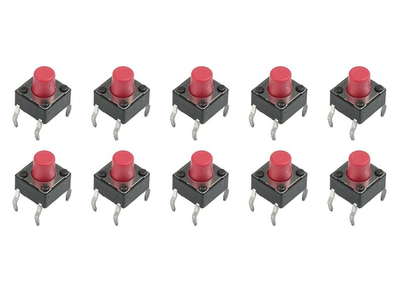 タクトスイッチ 100個 赤 6×6×4.3mm 4ピン ブレッドボード対応
