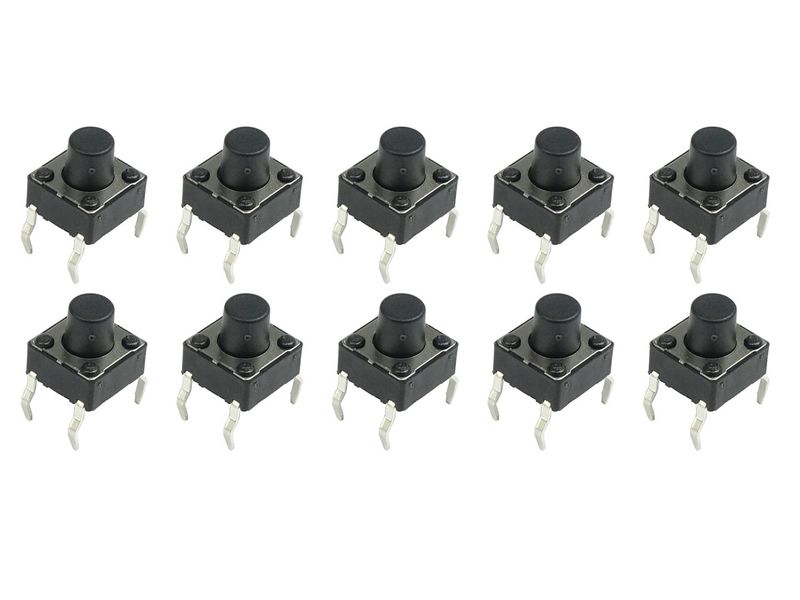 タクトスイッチ 100個 黒 6×6×4.3mm 4ピン ブレッドボード対応