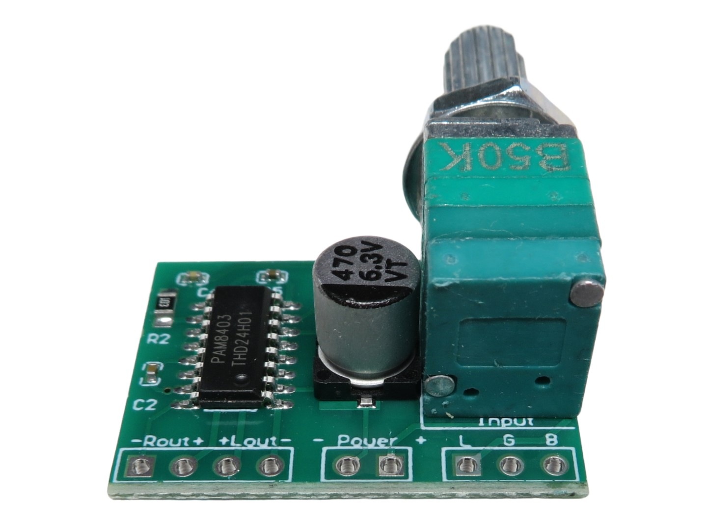 PAM8403 ステレオD級アンプモジュール 1個 3W×2ch 電源5V - 電子パーツ