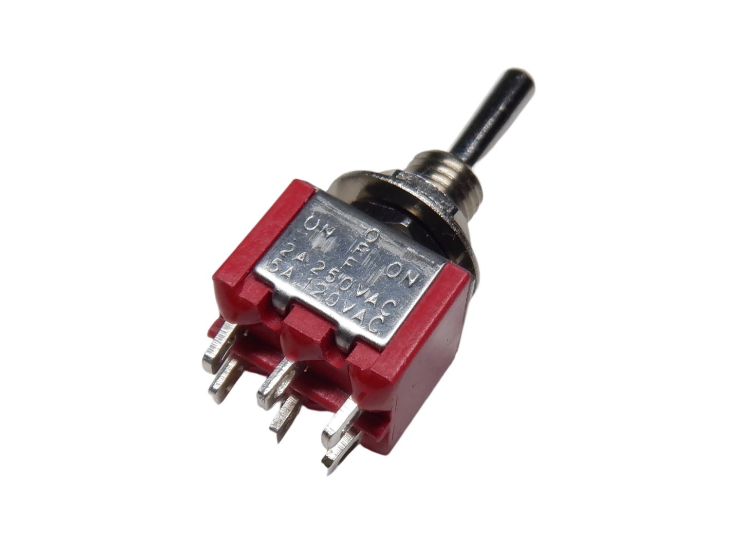 6P 中点あり 自動復帰タイプ 5個 トグルスイッチ AC 6A 125V - 電子