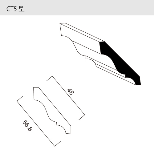 木製モールディング　ベイツガ　クラウン（廻り縁）　CT5型　10本セット